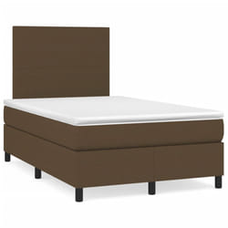 vidaXL Letto a Molle Materasso e LED MarroneScuro 120x190cm in Tessuto