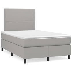 vidaXL Letto a Molle Materasso e LED Grigio Chiaro 120x190 cm Tessuto