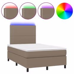 Letto a Molle con Materasso e LED Tortora 120x190 cm in Tessutocod mxl 91387 - Vista aggiuntiva 2