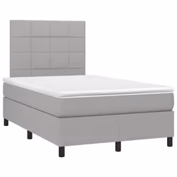 Letto a Molle Materasso e LED Grigio Chiaro 120x190 cm Tessutocod mxl 115354 - Vista aggiuntiva 3