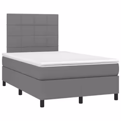 vidaXL Letto a Molle Materasso e LED Grigio Scuro 120x190cm in Tessuto - Vista aggiuntiva 3