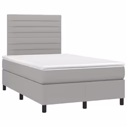 Letto a Molle Materasso e LED Grigio Chiaro 120x190 cm Tessutocod mxl 91804 - Vista aggiuntiva 3