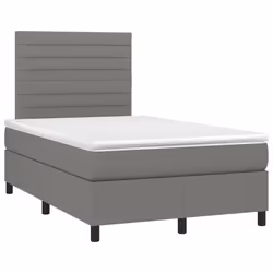Letto a Molle Materasso e LED Grigio Scuro 120x190cm in Tessutocod mxl 115358 - Vista aggiuntiva 3