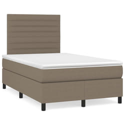vidaXL Letto a Molle con Materasso e LED Tortora 120x190 cm in Tessuto