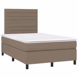 vidaXL Letto a Molle con Materasso e LED Tortora 120x190 cm in Tessuto - Vista aggiuntiva 3