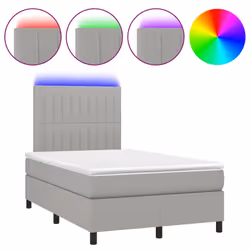 Letto a Molle Materasso e LED Grigio Chiaro 120x190 cm Tessutocod mxl 116035 - Vista aggiuntiva 2