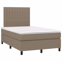 vidaXL Letto a Molle con Materasso e LED Tortora 120x190 cm in Tessuto - Vista aggiuntiva 3