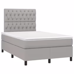 Letto a Molle Materasso e LED Grigio Chiaro 120x190 cm Tessutocod mxl 115353 - Vista aggiuntiva 3