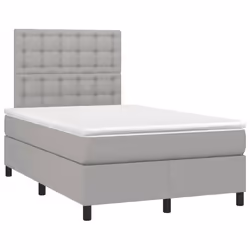 Letto a Molle Materasso e LED Grigio Chiaro 120x190 cm Tessutocod mxl 91396 - Vista aggiuntiva 3