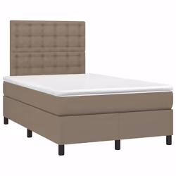 vidaXL Letto a Molle con Materasso e LED Tortora 120x190 cm in Tessuto - Vista aggiuntiva 3
