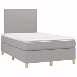 Letto a Molle Materasso e LED Grigio Chiaro 120x190 cm Tessutocod mxl 115351 - Vista aggiuntiva 3