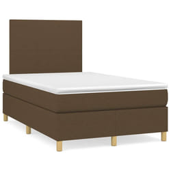 vidaXL Letto a Molle Materasso e LED MarroneScuro 120x190cm in Tessuto