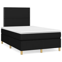 vidaXL Letto a Molle con Materasso e LED Nero 120x190 cm in Tessuto