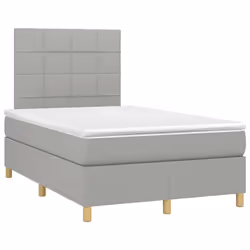 Letto a Molle Materasso e LED Grigio Chiaro 120x190 cm Tessutocod mxl 92064 - Vista aggiuntiva 3