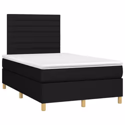 vidaXL Letto a Molle con Materasso e LED Nero 120x190 cm in Tessuto - Vista aggiuntiva 3