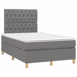 vidaXL Letto a Molle Materasso e LED Grigio Scuro 120x190cm in Tessuto - Vista aggiuntiva 3