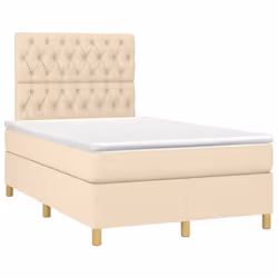 Letto a Molle con Materasso e LED Crema 120x190 cm in Tessutocod mxl 115805 - Vista aggiuntiva 3