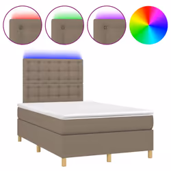 Letto a Molle con Materasso e LED Tortora 120x190 cm in Tessutocod mxl 91392 - Vista aggiuntiva 2