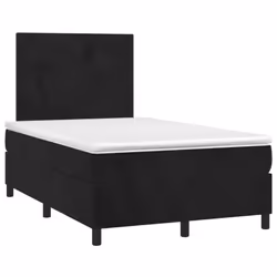 Letto a Molle con Materasso e LED Nero 120x190 cm in Vellutocod mxl 91809 - Vista aggiuntiva 3
