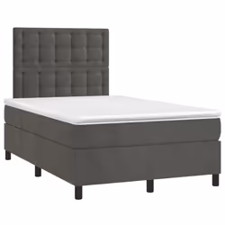 Letto a Molle Materasso e LED Grigio Scuro 120x190cm in Vellutocod mxl 92063 - Vista aggiuntiva 3