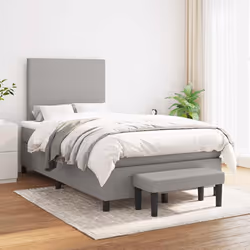 Giroletto a Molle con Materasso Grigio Chiaro 120x190cm Tessutocod mxl 91575 - Vista aggiuntiva 3