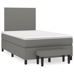 vidaXL Giroletto a Molle con Materasso Marrone Scuro 120x190cm Tessuto