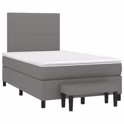 vidaXL Giroletto a Molle con Materasso Marrone Scuro 120x190cm Tessuto - Vista aggiuntiva 2