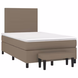 vidaXL Giroletto a Molle con Materasso Tortora 120x190 cm in Tessuto - Vista aggiuntiva 2