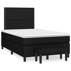 vidaXL Giroletto a Molle con Materasso Nero 120x190 cm in Tessuto