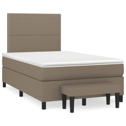vidaXL Giroletto a Molle con Materasso Tortora 120x190 cm in Tessuto