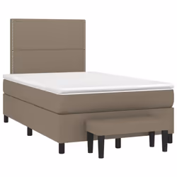 vidaXL Giroletto a Molle con Materasso Tortora 120x190 cm in Tessuto - Vista aggiuntiva 2