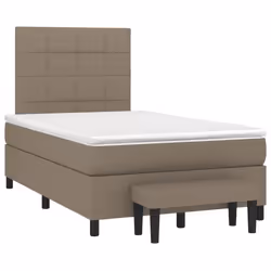 vidaXL Giroletto a Molle con Materasso Tortora 120x190 cm in Tessuto - Vista aggiuntiva 2