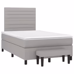 Giroletto a Molle con Materasso Grigio Chiaro 120x190cm Tessutocod mxl 91584 - Vista aggiuntiva 2