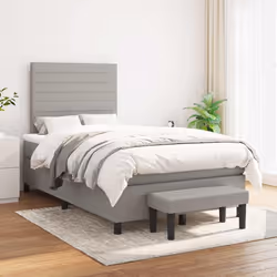 Giroletto a Molle con Materasso Grigio Chiaro 120x190cm Tessutocod mxl 91584 - Vista aggiuntiva 3