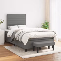 Giroletto a Molle con Materasso Grigio Scuro 120x190cm Tessutocod mxl 116493 - Vista aggiuntiva 3