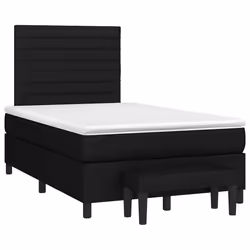 vidaXL Giroletto a Molle con Materasso Nero 120x190 cm in Tessuto - Vista aggiuntiva 2