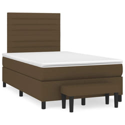 vidaXL Giroletto a Molle con Materasso Marrone Scuro 120x190cm Tessuto