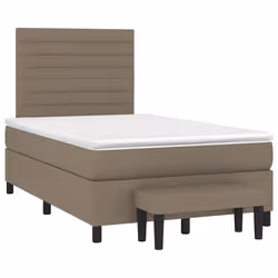 vidaXL Giroletto a Molle con Materasso Tortora 120x190 cm in Tessuto - Vista aggiuntiva 2