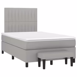 Giroletto a Molle con Materasso Grigio Chiaro 120x190cm Tessutocod mxl 92575 - Vista aggiuntiva 2