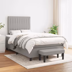 Giroletto a Molle con Materasso Grigio Chiaro 120x190cm Tessutocod mxl 92575 - Vista aggiuntiva 3