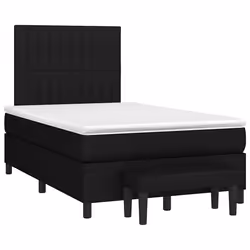 vidaXL Giroletto a Molle con Materasso Nero 120x190 cm in Tessuto - Vista aggiuntiva 2