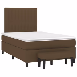 vidaXL Giroletto a Molle con Materasso Marrone Scuro 120x190cm Tessuto - Vista aggiuntiva 2