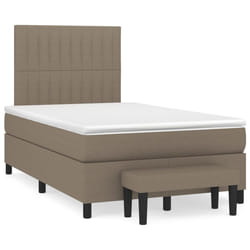 vidaXL Giroletto a Molle con Materasso Tortora 120x190 cm in Tessuto