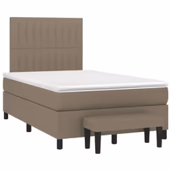 vidaXL Giroletto a Molle con Materasso Tortora 120x190 cm in Tessuto - Vista aggiuntiva 2