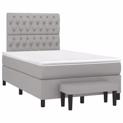 Giroletto a Molle con Materasso Grigio Chiaro 120x190cm Tessutocod mxl 91579 - Vista aggiuntiva 2