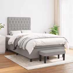 Giroletto a Molle con Materasso Grigio Chiaro 120x190cm Tessutocod mxl 91579 - Vista aggiuntiva 3