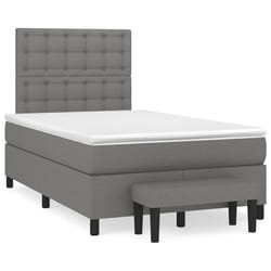 vidaXL Giroletto a Molle con Materasso Grigio Scuro 120x190cm Tessuto