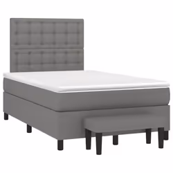 vidaXL Giroletto a Molle con Materasso Grigio Scuro 120x190cm Tessuto - Vista aggiuntiva 2