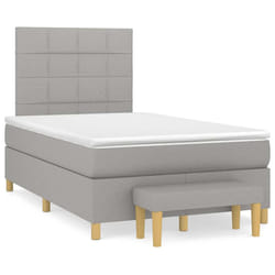 Giroletto a Molle con Materasso Grigio Chiaro 120x190cm Tessutocod mxl 115553