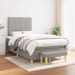 Giroletto a Molle con Materasso Grigio Chiaro 120x190cm Tessutocod mxl 115553 - Vista aggiuntiva 3